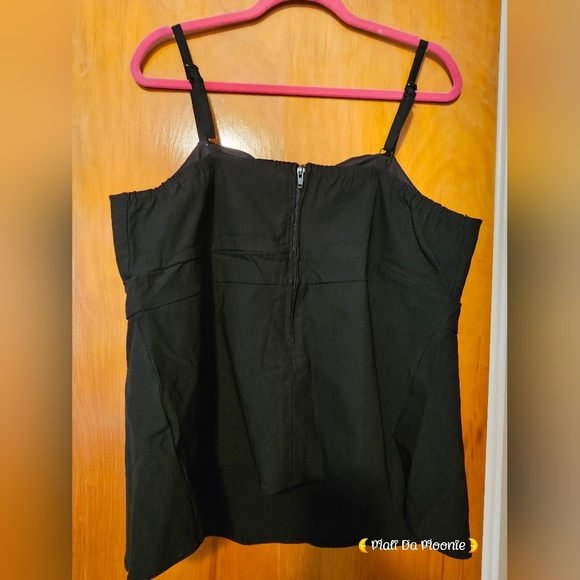 Torrid Peplum Bengaline Ladder Detail Cami - 2 Black - Picture 3 of 3